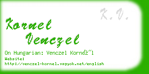 kornel venczel business card